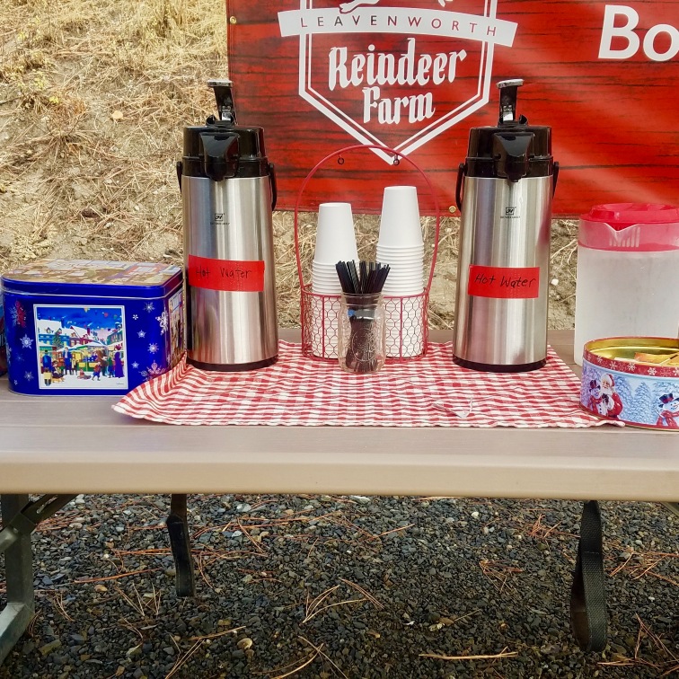 Some hot apple cider and cocoa for the visitors