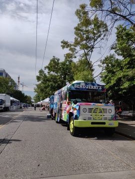 A colorful Ben & Jerry's bus for pride weekend!